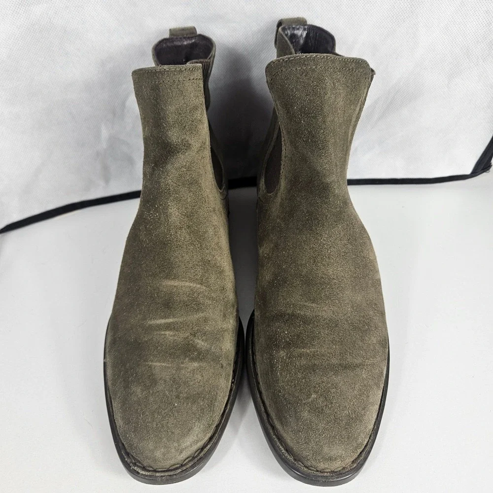 Born Olive‎ Green Suede Chelsea Ankle Boots Womens 8M F28822